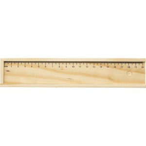 Fa sz�nesceruza-k�szlet vonalz�s tolltart�ban, nat�r