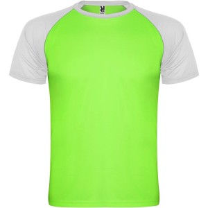 Indianapolis rvid ujj uniszex sportpl, fluor green, white (T-shirt, pl, kevertszlas, mszlas)