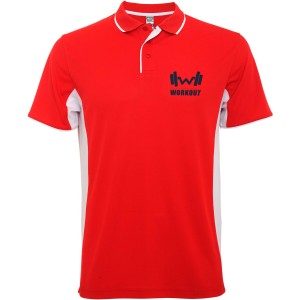 Montmelo rvid ujj uniszex sportpl, red, white (T-shirt, pl, kevertszlas, mszlas)