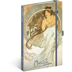 Notesz Alphonse Mucha ? Music, lined, 13 x 21 cm (naptr)